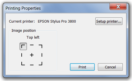 Print dialog