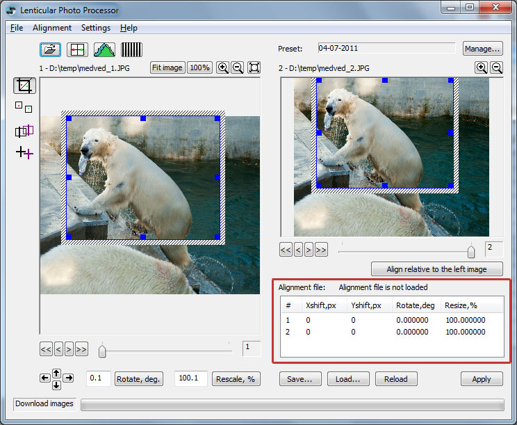 Align file